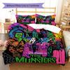 The Munsters Pattern Bedding Set Quilt Cover Pillowcase Home Decor Gift (1 * duvet cover + 2 * pillowcase, without core)