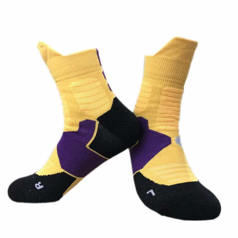 OEING Men s Cushioned Anti-Slip Mid-Calf Basketball Socks Adult