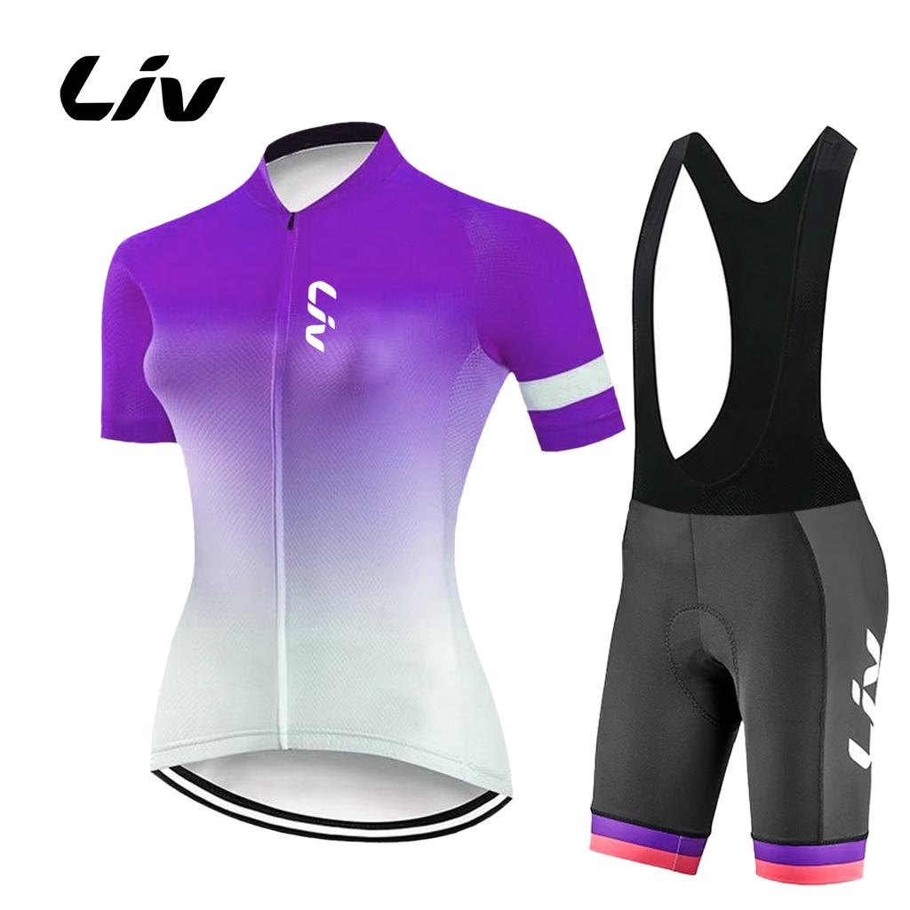 Conjunto de Jersey de Ciclismo de Manga Curta de Verão para Mulher Maillot MTB Ropa Ciclismo Roupa de Bicicleta Respirável Roupa de Ciclismo Bib