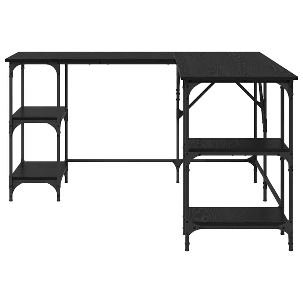 L Shaped Desk Black Oak Effect 139 x 139 x 75 cm