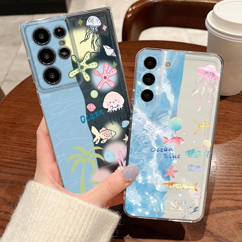 Blauwal-Muster Hülle Für Samsung Galaxy S26 S25 S24 Ultra S23 S25 FE A57 A17 A37 A16 A56 A55 A15 A35 A36 Weiche TPU Handyhülle