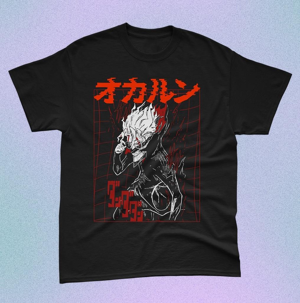 Anime Print Pattern Short-sleeved Retro High Street T-shirt Cotton Crew Neck Top Casual Loose Unisex Sports T-shirt Oversized