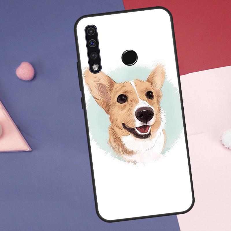 Cartoon Corgi Dog Case For Huawei Nova Y60 Y90 Y70 Y61 Y91 Y72 Y73 12s 12i 11i 8i 9 10 SE P30 P40 Lite P60 Pro