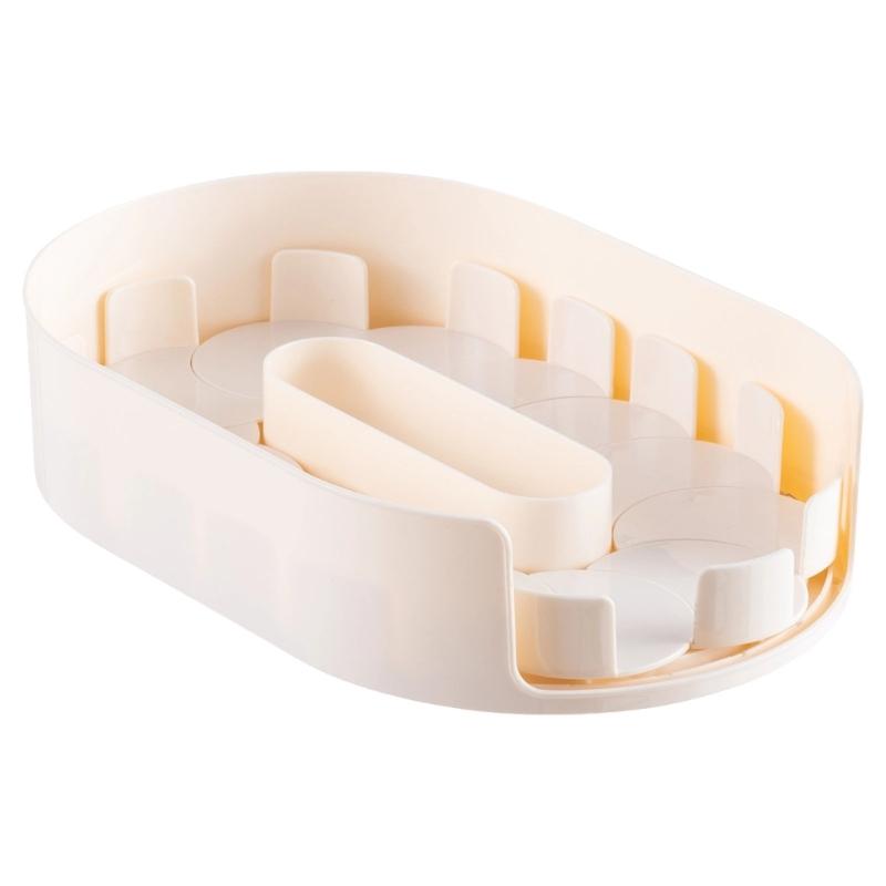 

360 Degree Refrigerator Storage Box Clear PET Materials Removable Dividers Secure Base Space Efficient Designs прозрачный/белый