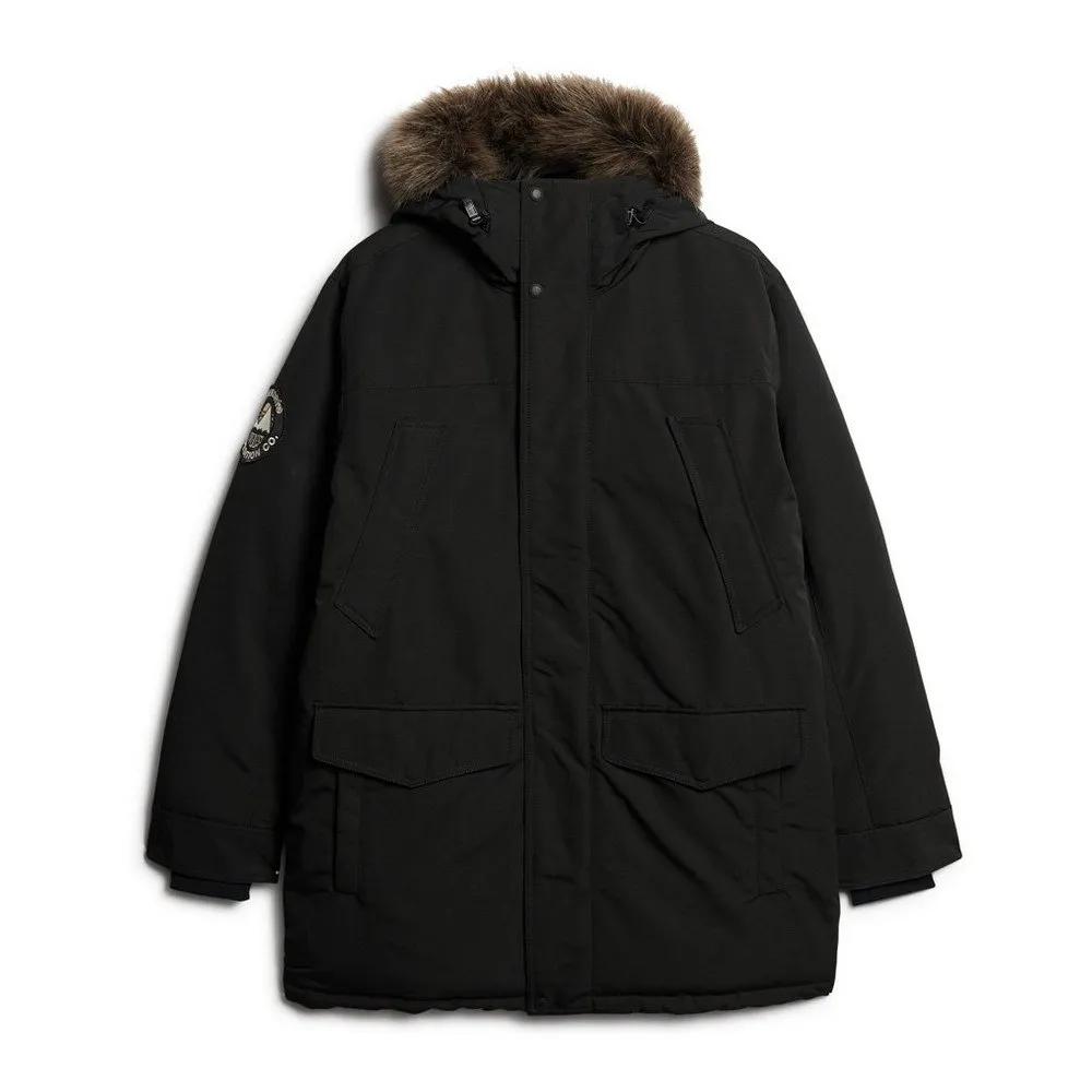 Superdry Herren Schwarz Parka Aus Kunstfell Everest - Bild 2