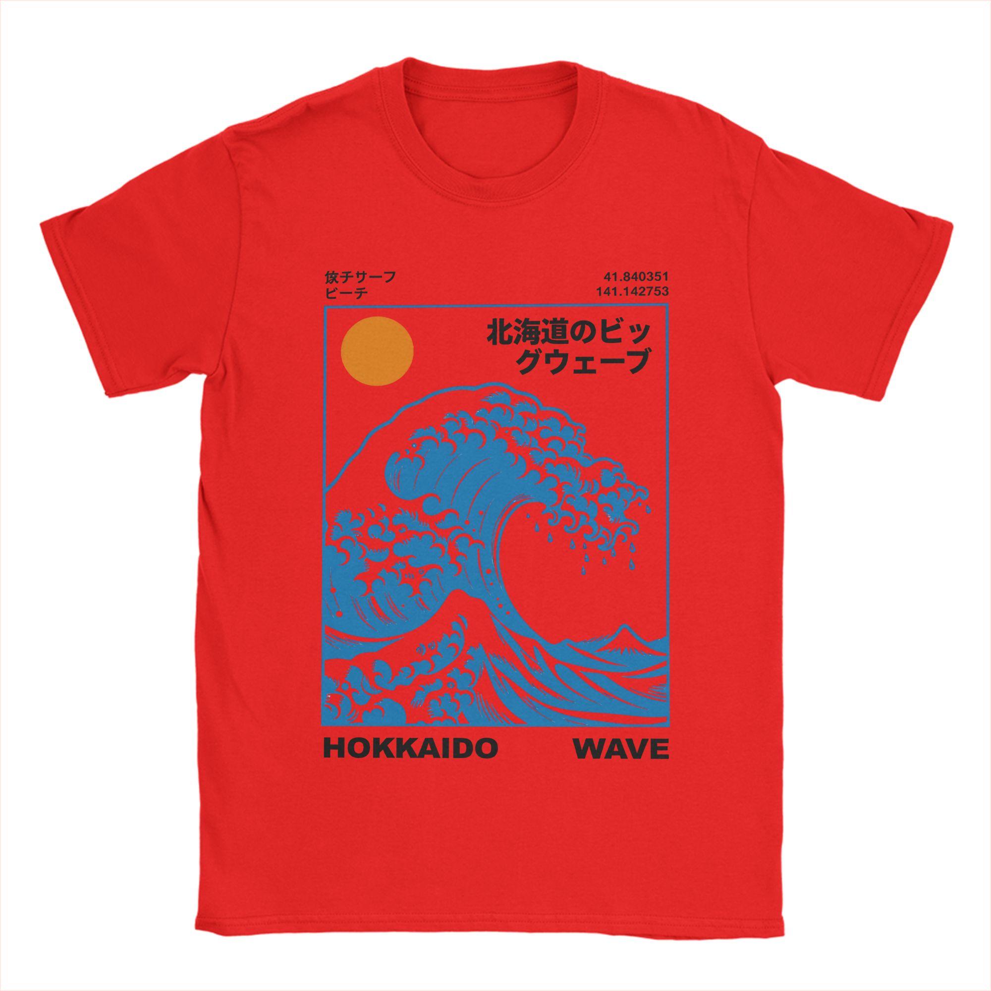 

HOKKAIDO WAVE Pure Cotton T Shirt For Couple Summer Y2K Funny TShirts ONeck Fashion Tee Shirt Plus Size Cheap Clothes S