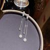 925 Silver Needle Tassel Pearl Earrings: High-End Celebrity Design for Women