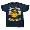 Bierzeit Madafakas T-Shirt Retro Trinkende Bierliebhaber Grafik T-Shirts EU Größe 100% Baumwolle Weich Unisex Sommer T-Shirt Tops