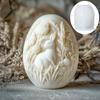 Egg Rabbit Flower Candle Silicone Mold Flower Rabbit Embossed Egg Candle Molds Easter Egg Plaster Resin Mould Rose Rabbit Eggs
