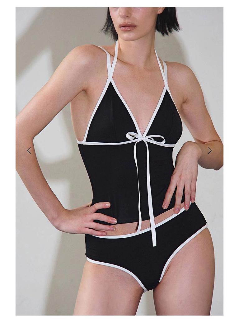 New Women's High-Waisted Halter Bikini with Slimming Tummy Control - Retro Resort Swimsuit