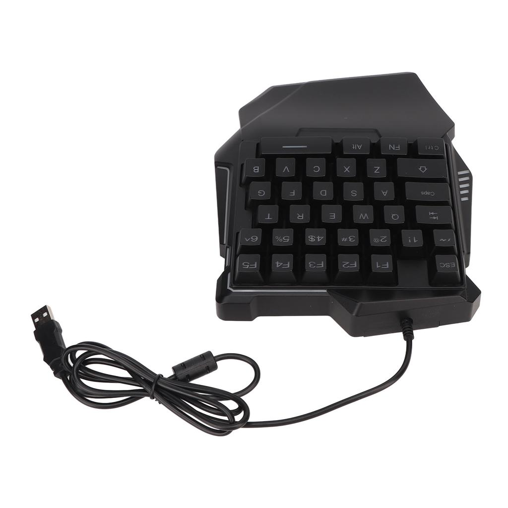 One Handed Gaming Keyboard 35 Keys Colorful Backlight Professional USB Interface Ergonomic RGB Keyboard for PC