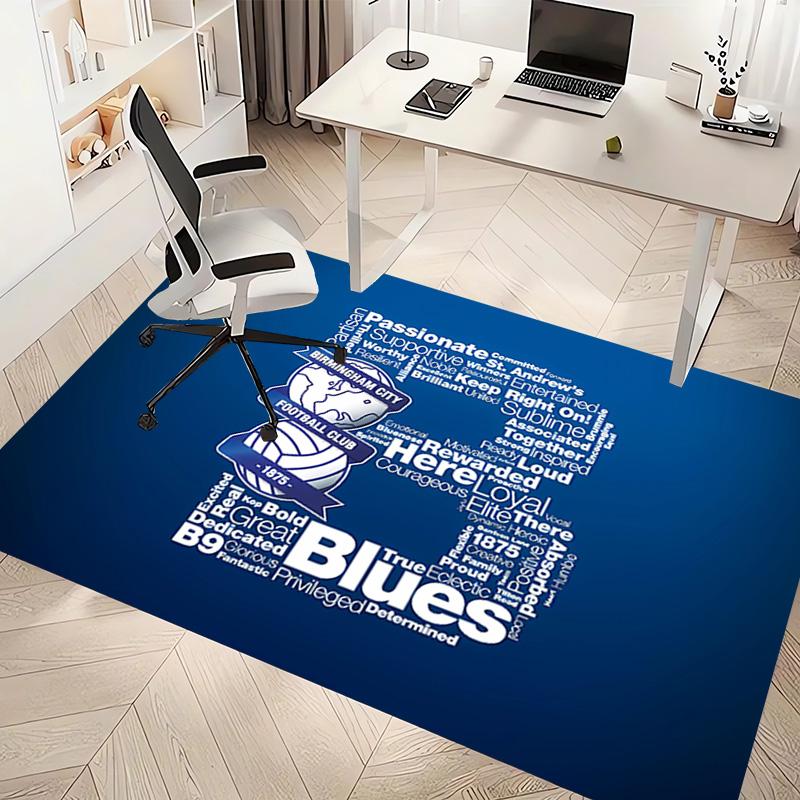 1pc BIRMINGHAM CITY LOGO Print Area Rug - Soft, Washable Non-Slip Indoor Mat, Living Room, Home Office Decorative Rug,Office Decorative