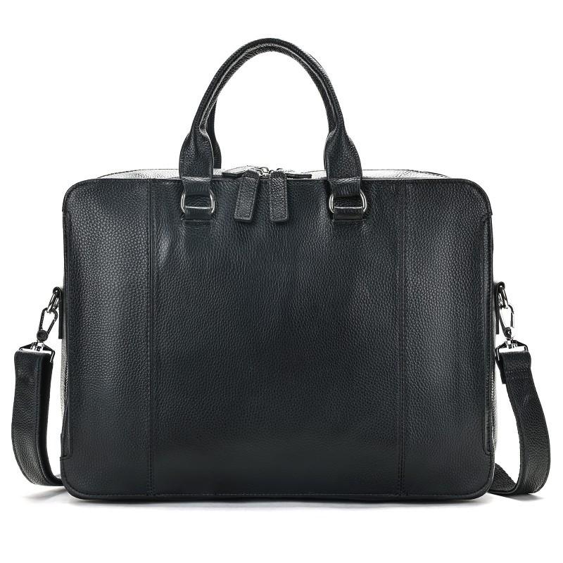 Real Leather Men s 15 Inch Computer Bag Crazy Horse High-end Retro Briefcase Cowhide Simple Handbag Wholesale чёрный
