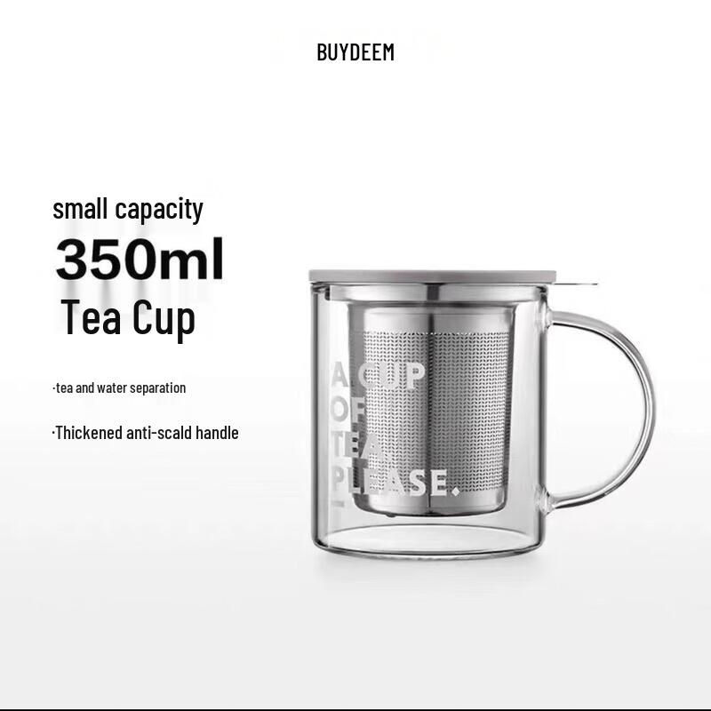 Buydeem CD1001 350ml Tea Infuser Glass Mug