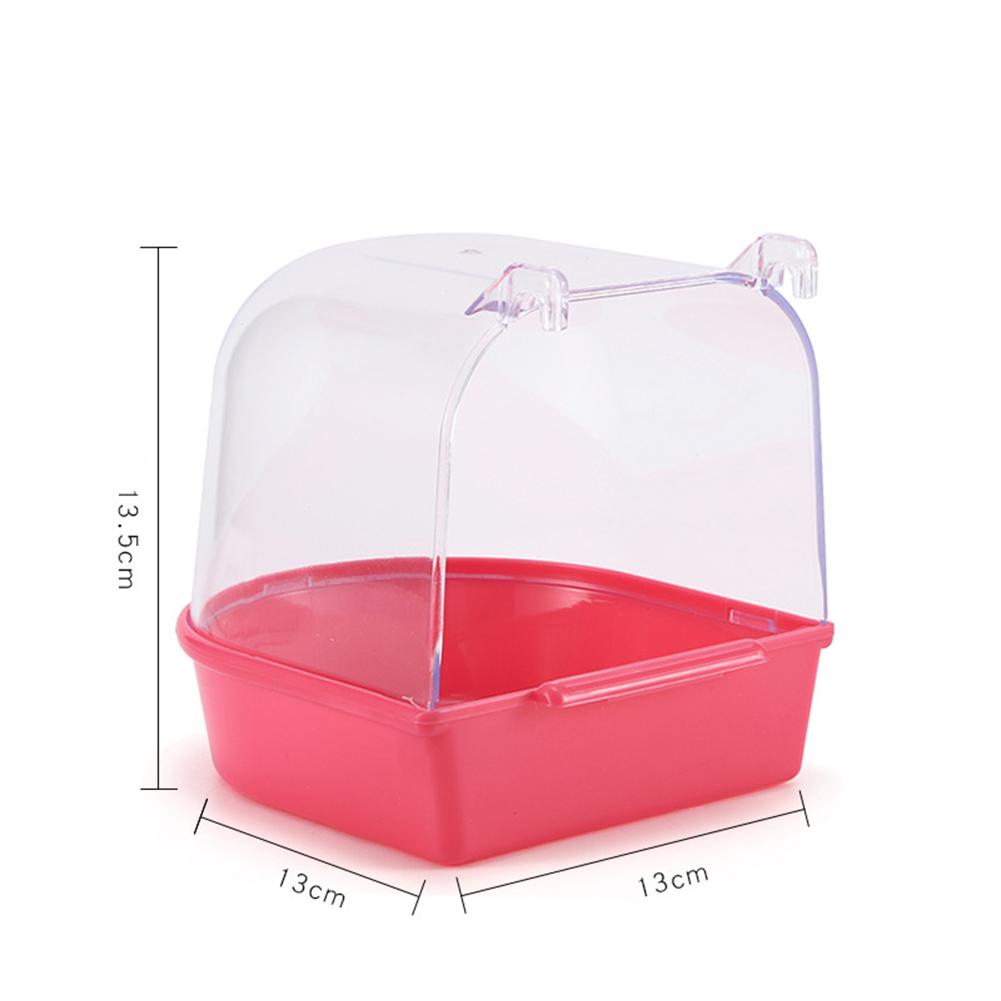 Plastic Bird Bath Bird Shower Parrot Bath Hanging Bird Cage Mirror Basin Bird Water Bath Pet Bird Bowl Pet Bird Bath Supplies