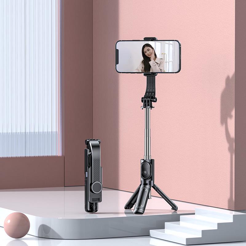 

Компактний мобільний селфі-палиця з пультом дистанційного керування для стабільних фотографій та прямих трансляцій
