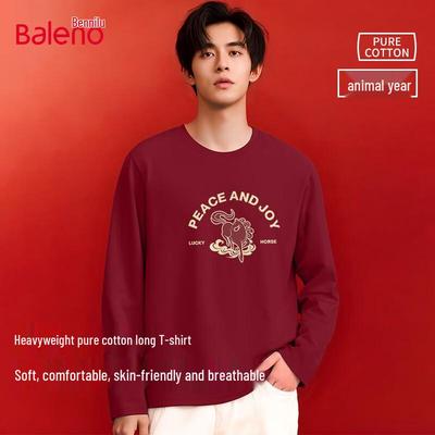 Baleno Men's Year of the Horse Cotton Long Sleeve T-Shirt
