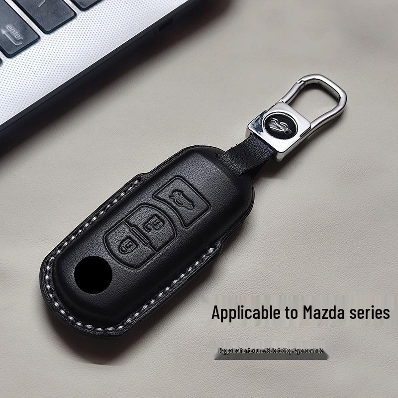 Genuine Leather Key Cover for Mazda CX-4, CX-5, CX-7, Atenza 6, and Angkesaila 3