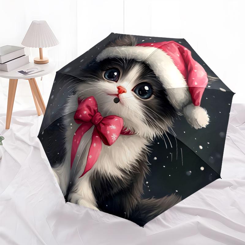 Chrismas Fashionable Automatic Opening/Closing Folding Umbrella. Portable and Foldable, Ideal for Gift, Travel, and Daily Use.