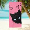 Black Cat Beach Towel, Pink Summer Vibes, Oversized Soft Pool Towel for Beach & Swimming, Ideal Holiday Gift