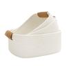 3-piece Storage Basket Cotton Rope Woven Storage Basket Multifunctional Rectangular Storage Basket With Leather Handle