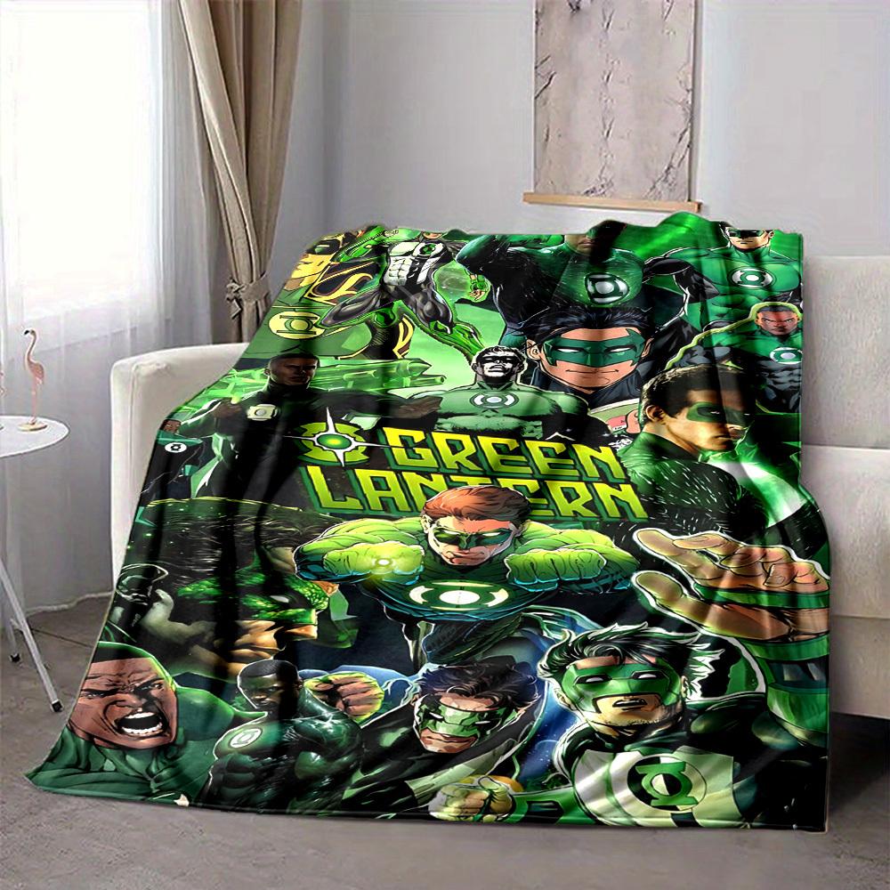 1 Stück Green Lantern Decke Polyesterfaser, Ganzjahreskomfort für Sofa, Bett, Büro, Auto, Camping, Ideale Heimdekoration & Geschenk, Bürokomfort