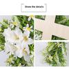 Easter Wreath Cross Door Sign Christian Floral Easter Decor for Front Door Porch