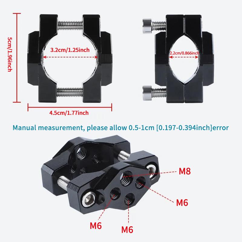 Motorcycle Fork Tube Handlebar Bracket Multifunction Holder Fixed Bumper Headlight Light Clamp Moto Auxiliary Spotlight Clip