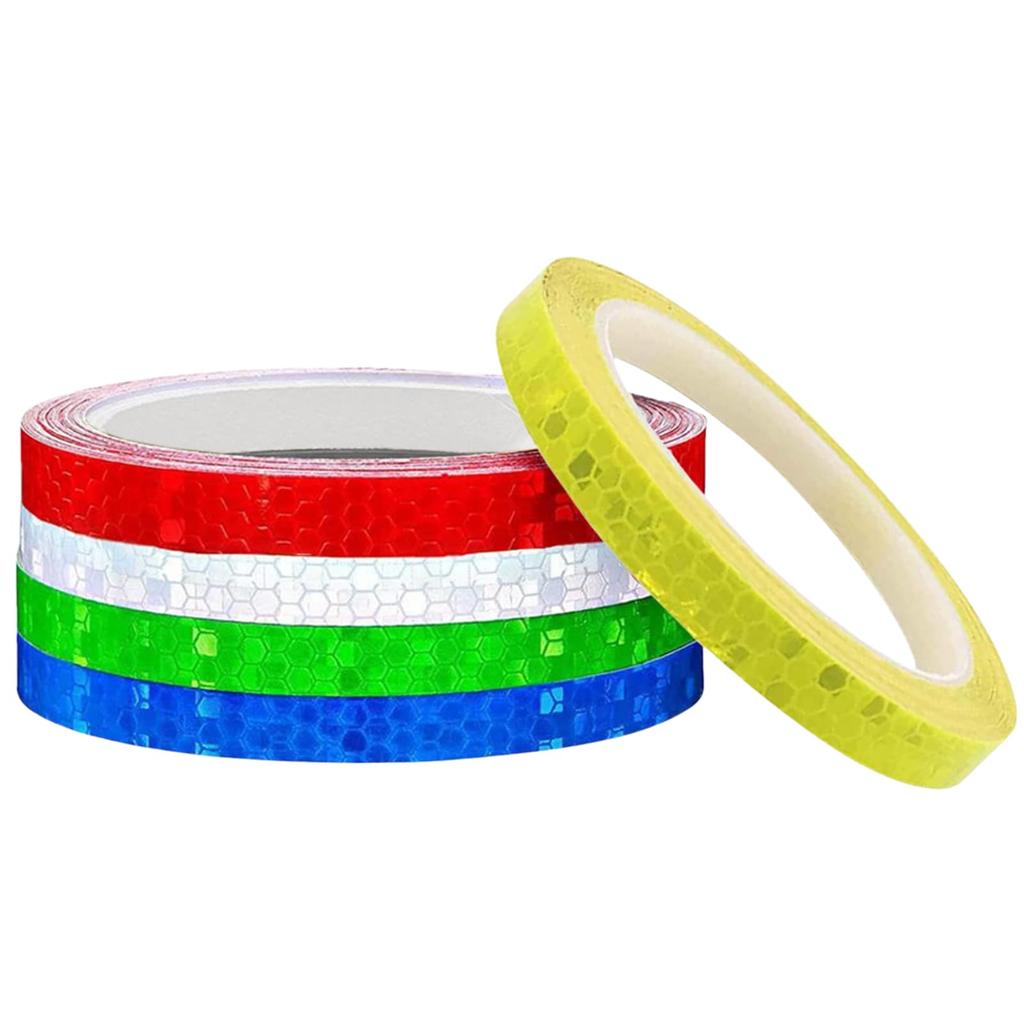 GRASSCALM Reflective Tape, Set of 5 Colors, Fluorescent, Reflective Stickers, Waterproof, Visible At Night,