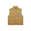 New Era MLB Solid Color Casual Logo Stand Collar Zip Vest Men vest Brown 13350840