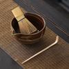 Coarse Pottery Matcha Bowl with Spout Matcha Tool Brush Japanese Tea Bowl Cup Tea Whisk Set Tea Set