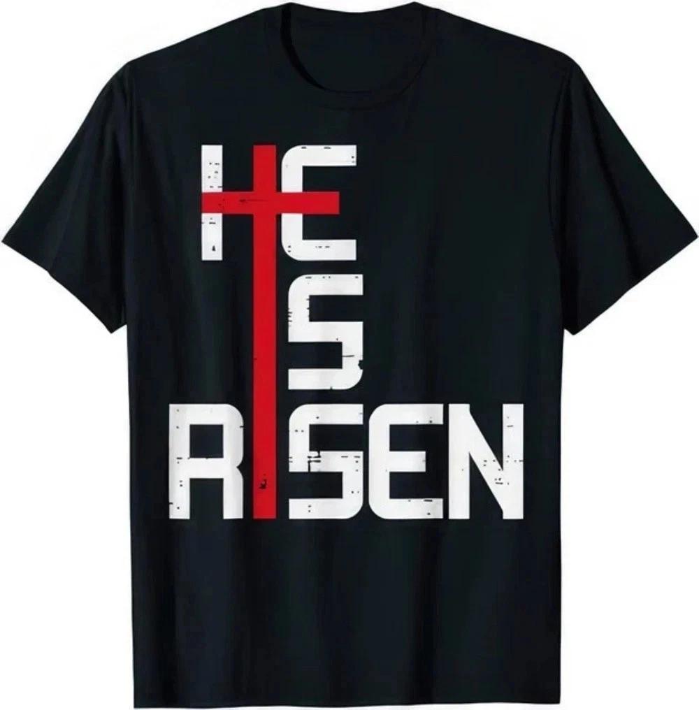 

He Is Risen Cross Jesus Easter Christian Religious Graphic Unisex T shirt S