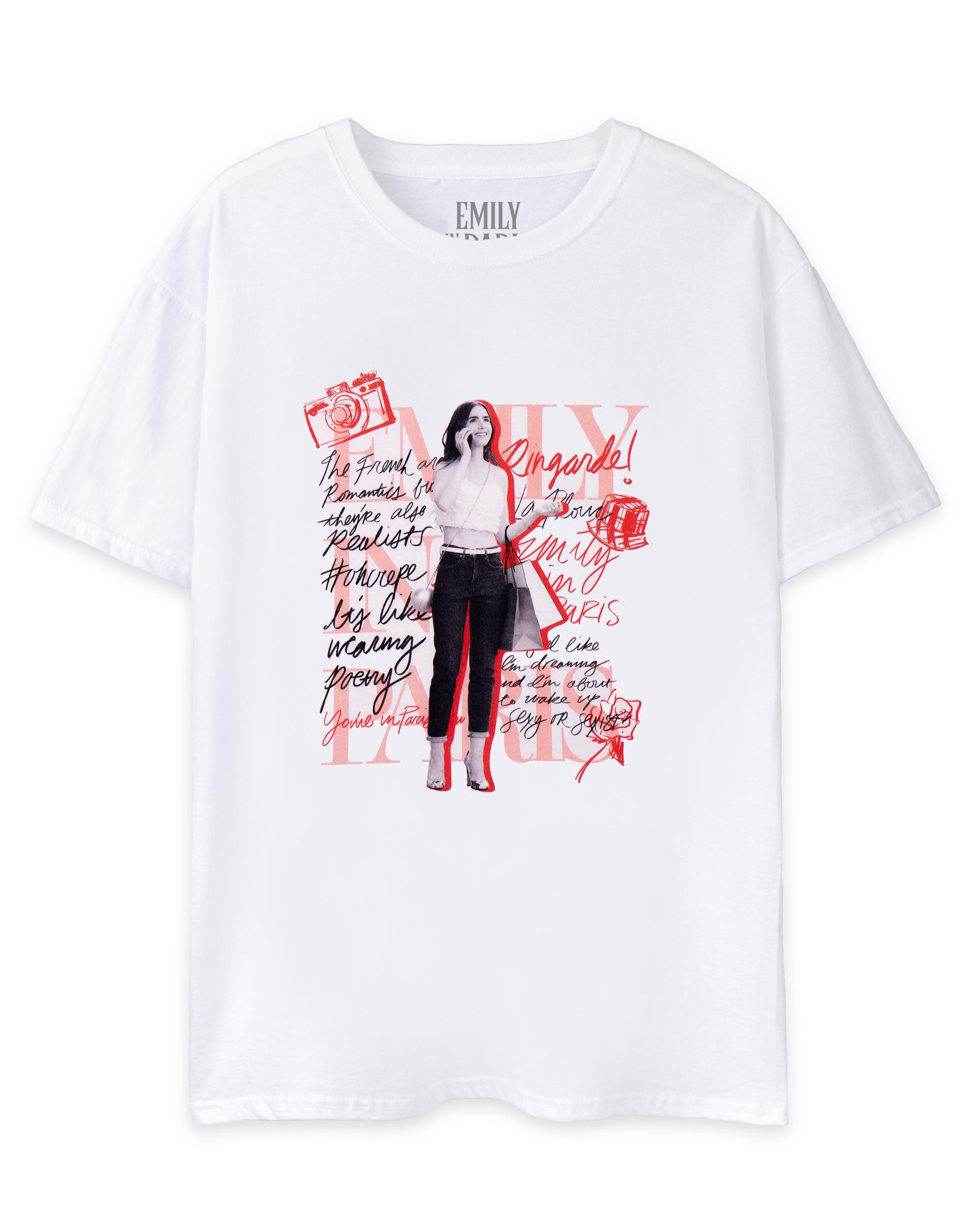 Emily In Paris Short Sleeved TShirt womens White Official Merch M