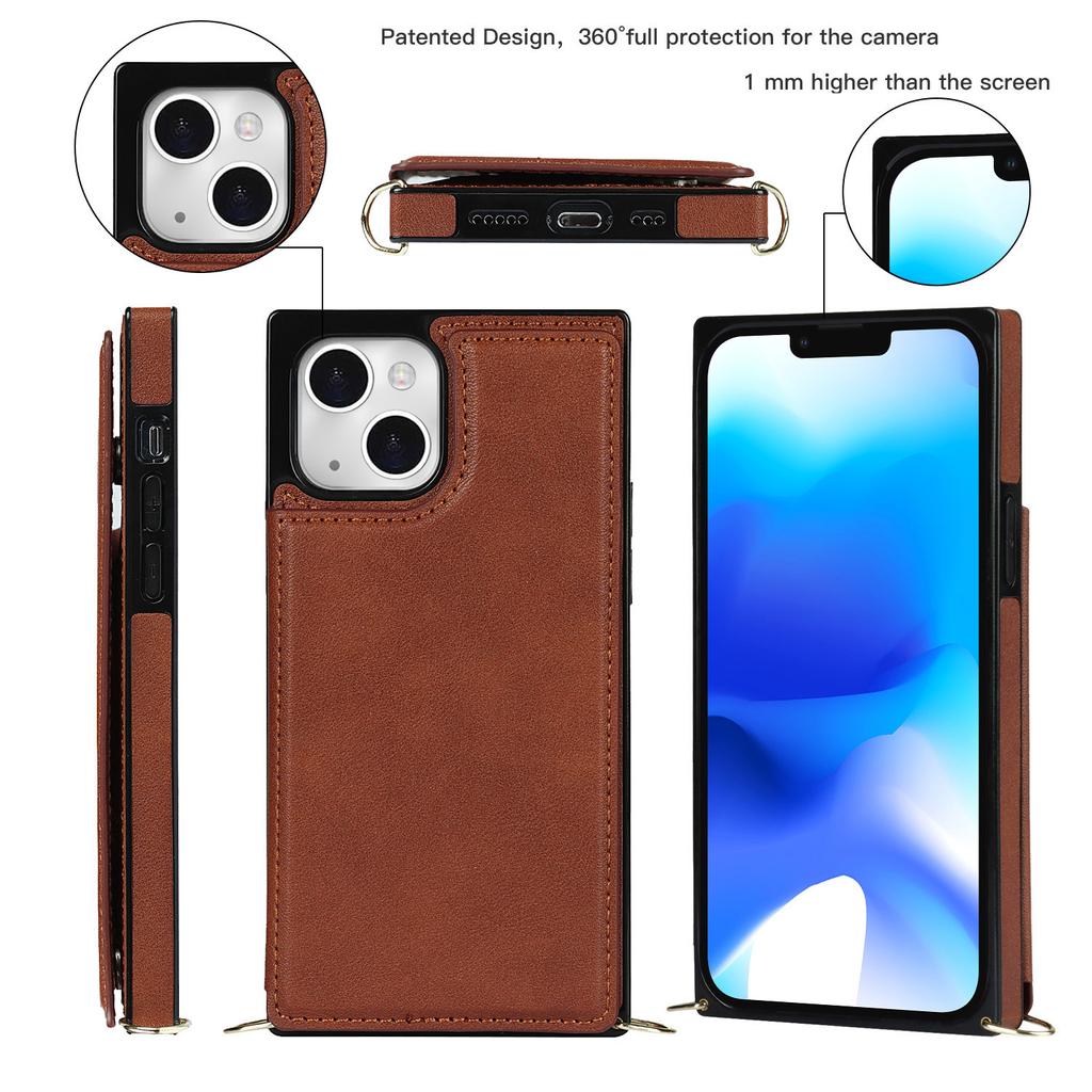 Luxury Crossbody Lanyard Strap Magnetic Leather Case for iPhone 15 14Plus 13 12 11 Pro Max for Samsung S23 S22 S21 S20Ultra Plus for Huawei Mate40Pro