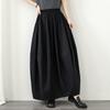 DIMANAF 2026 Sommer Strand Übergröße Langes Kleid Damen Elastischer Bund Locker Lässige Hose Unterteil Schwarz