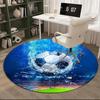 Soccer Ball Splash Stadium Round Carpet Chair Cushion Round Entryway Rug, Soft Round Rugs for Living Room, Bedroom, Circle Carpet Decor Gifts