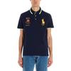 Polo Ralph Lauren Koszulka polo w paski z kontrastowym wykończeniem, z haftowanym logo, z krótkim rękawem, męska, topy, granatowo-niebieska 710784712-001