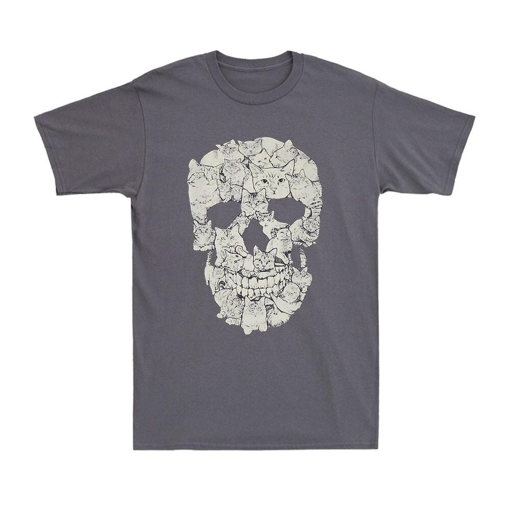 Cat Skull Cat Lovers Shirt Funny Kitty Horror Skeleton Vintage Unisexs Tshirt