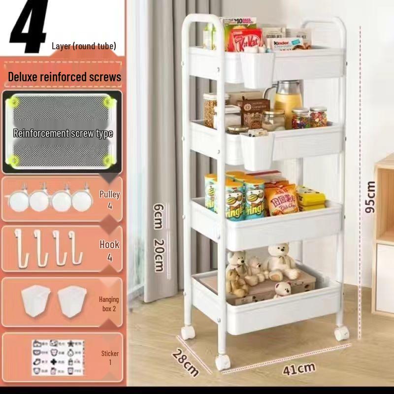 Mehrschichtiges mobiles Lagerregal für Küche, Schlafzimmer und Badezimmer
