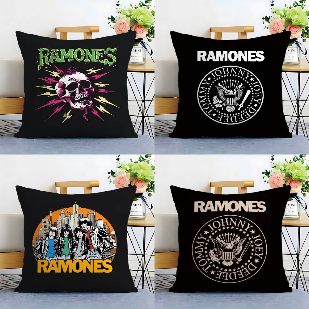 Rock R-Ramones Kuddfodral Soffa Vardagsrum Sovrum Dubbelsidig Tryck Fyrkantig Kudde Sovdags Kuddfodral