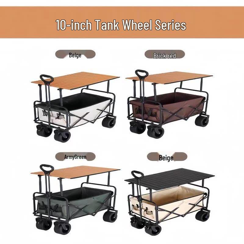 Adjustable Outdoor Camping Cart with Sunshade