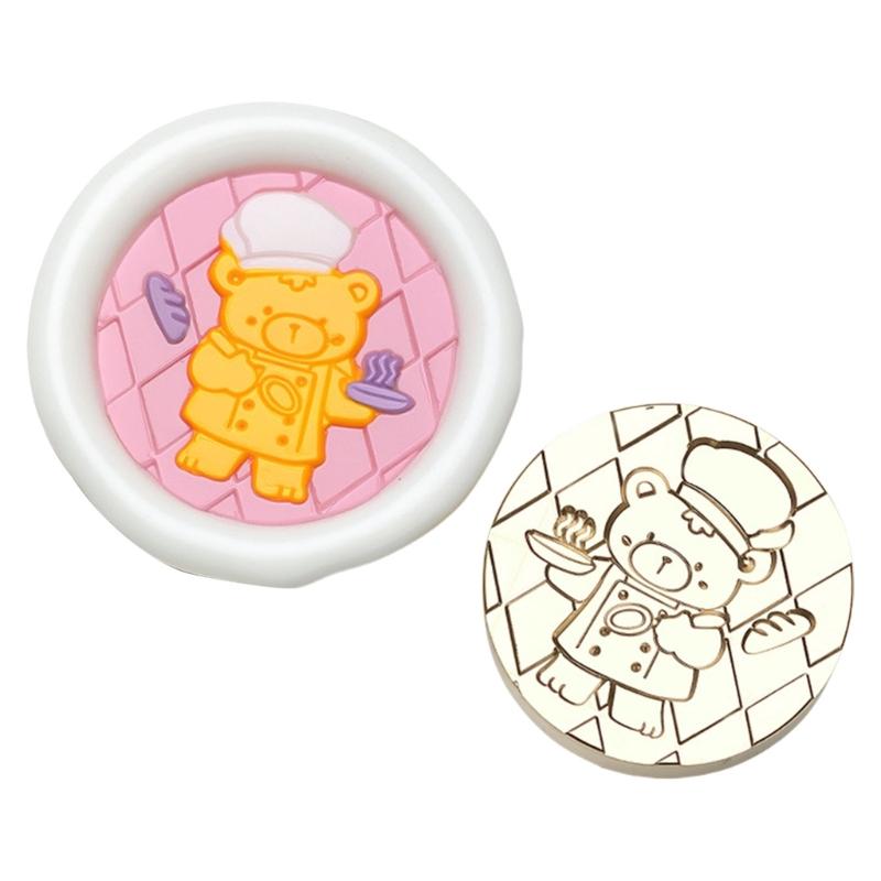 Vintage Seal Stamp Head Small Bear Animal Seal Stamp for Seal Envelope Card Party Invitation Packaging Christmas Wedding