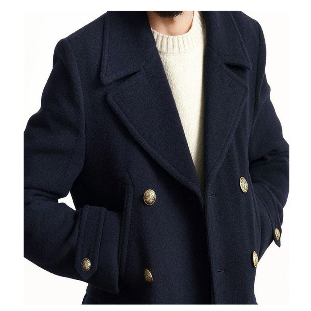 Cappotti - Cappotto di lana di media lunghezza stile britannico da uomo, Cappotto di lana premium alla moda a maniche lunghe per uomo Europa e America