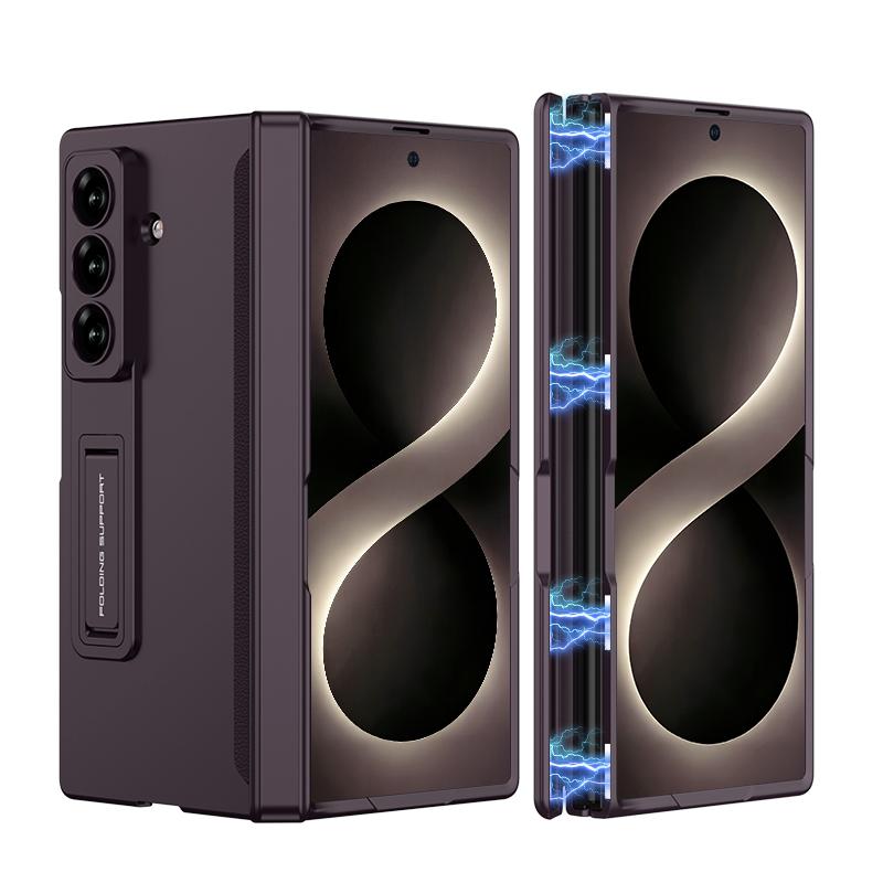 Magnetisches Scharnier All-inclusive Hülle für Samsung Galaxy Z Fold 8 Ultra Stoßfeste Matte Kunststoff Ständer Abdeckung für Samsung Z Fold7 Hülle