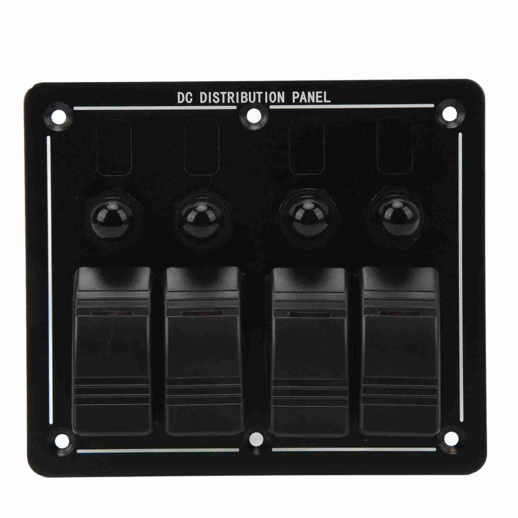 4 Gang Rocker Switch Panel 12‑24V ON Off Toggle Switch Panel IP66 Waterproof with LED Indicator for 