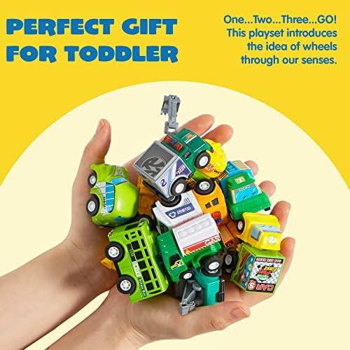 JOYIN 25-Piece Pull Back City Cars & Trucks Toy Vehicle Set for Toddlers, Boys & Girls, Kids Play Set, Ages 1 2 3 Years