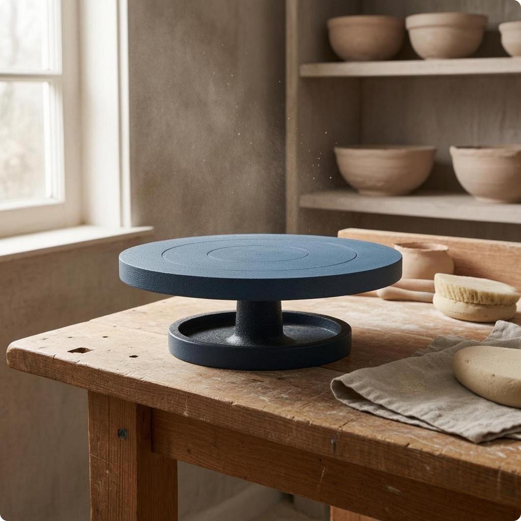 Pottery Turntable Cast Iron Clay Concentric Circular Groove Top