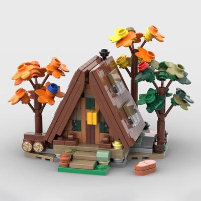 Forests Cabins Bricks Building Mini Wooden House Architecture Building Blocks Sets with Light Model PuzzleToy for Children Gifts