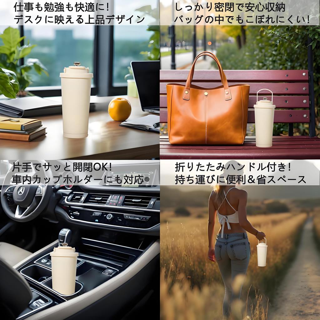 IOLOYU 316 Stainless Steel Tumbler with 520ml Large Easy to Vacuum with Suitable for Convenience and Keeps Hot or Cold Coffee Medical-Grade Lid,