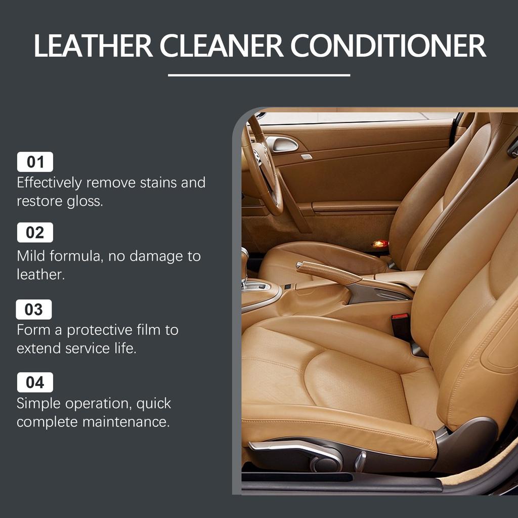 Leather Care Agent Furniture Leather Bag Sofa Car Seat Cleaning Decontamination Leather Cleaner 120ml